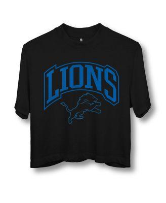 Women's NFL Detroit Lions Blitz Mock Neck Crop by JUNK FOOD CLOTHING