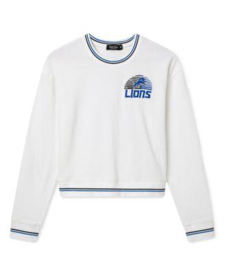 Women's NFL Detroit Lions Cropped Striped Rib Fleece by JUNK FOOD CLOTHING