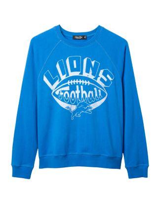 Women's NFL Detroit Lions Football Raglan Crew Fleece by JUNK FOOD CLOTHING
