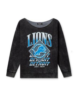 Women's NFL Detroit Lions Off Shoulder Cropped Fleece by JUNK FOOD CLOTHING
