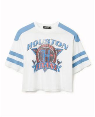 Women's NFL Houston Texans Striped Crop Tee by JUNK FOOD CLOTHING