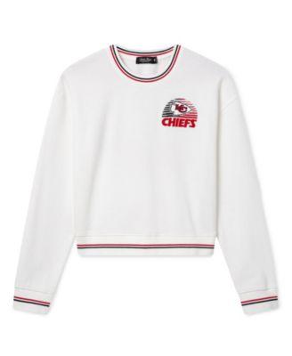 Women's NFL Kansas City Chiefs Cropped Striped Rib Fleece by JUNK FOOD CLOTHING