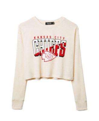 Women's NFL Kansas City Chiefs Slant Crop Thermal Tee by JUNK FOOD CLOTHING