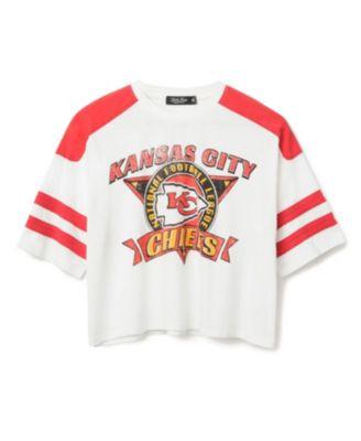 Women's NFL Kansas City Chiefs Striped Crop Tee by JUNK FOOD CLOTHING