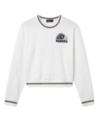 Women's NFL Las Vegas Raiders Cropped Striped Rib Fleece by JUNK FOOD CLOTHING