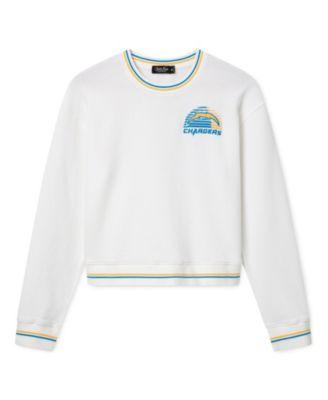 Women's NFL Los Angeles Chargers Cropped Striped Rib Fleece by JUNK FOOD CLOTHING