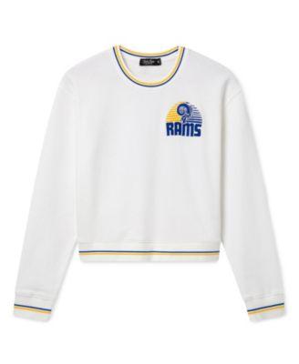 Women's NFL Los Angeles Rams Cropped Striped Rib Fleece by JUNK FOOD CLOTHING