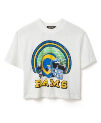 Women's NFL Los Angeles Rams Game Time Mock Neck Crop Tee by JUNK FOOD CLOTHING