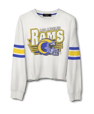 Women's NFL Los Angeles Rams Kickoff Crop Crew Fleece Sweatshirt by JUNK FOOD CLOTHING
