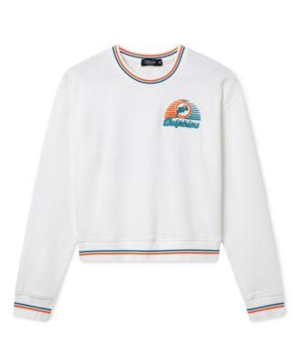 Women's NFL Miami Dolphins Cropped Striped Rib Fleece by JUNK FOOD CLOTHING