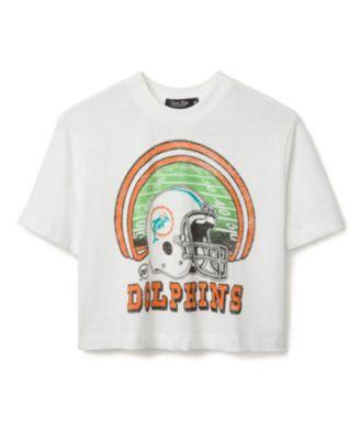 Women's NFL Miami Dolphins Game Time Mock Neck Crop Tee by JUNK FOOD CLOTHING