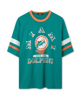 Women's NFL Miami Dolphins Glitter Boxy Ringer by JUNK FOOD CLOTHING