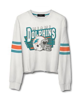 Women's NFL Miami Dolphins Kickoff Crop Crew Fleece Sweatshirt by JUNK FOOD CLOTHING