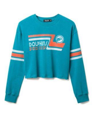 Women's NFL Miami Dolphins Retro Crop Fleece Sweatshirt by JUNK FOOD CLOTHING