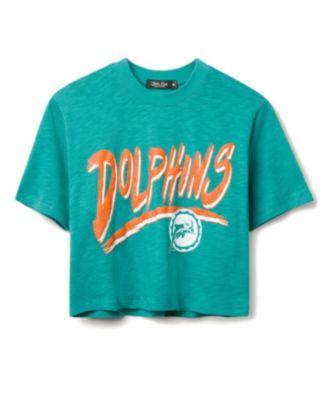 Women's NFL Miami Dolphins Thrill Mock Neck Crop Tee by JUNK FOOD CLOTHING