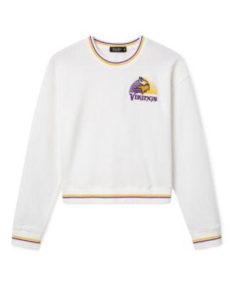 Women's NFL Minnesota Vikings Cropped Striped Rib Fleece by JUNK FOOD CLOTHING