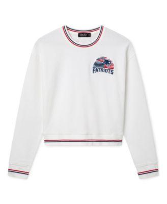Women's NFL New England Patriots Cropped Striped Rib Fleece by JUNK FOOD CLOTHING