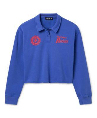 Women's NFL New England Patriots Polo Crop Fleece by JUNK FOOD CLOTHING