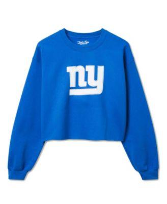 Women's NFL New York Giants Bling Flea Market Crop Fleece by JUNK FOOD CLOTHING Women's NFL New York Giants Bling Flea Market Crop Fleece by JUNK FOOD CLOTHING
