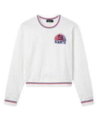 Women's NFL New York Giants Cropped Striped Rib Fleece by JUNK FOOD CLOTHING