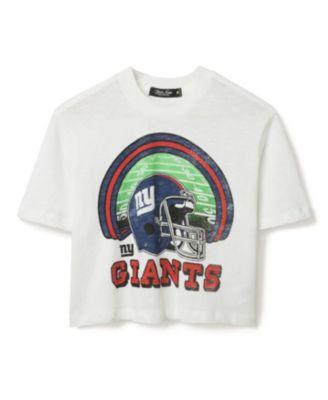Women's NFL New York Giants Game Time Mock Neck Crop Tee by JUNK FOOD CLOTHING