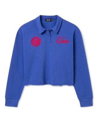 Women's NFL New York Giants Polo Crop Fleece by JUNK FOOD CLOTHING