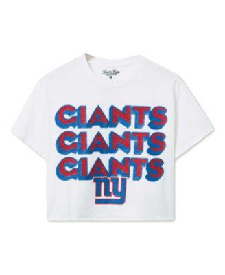 Women's NFL New York Giants Repeat Glitter Flea Market Crop Tee by JUNK FOOD CLOTHING