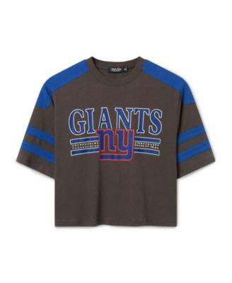 Women's NFL New York Giants Striped Bling Crop Tee by JUNK FOOD CLOTHING