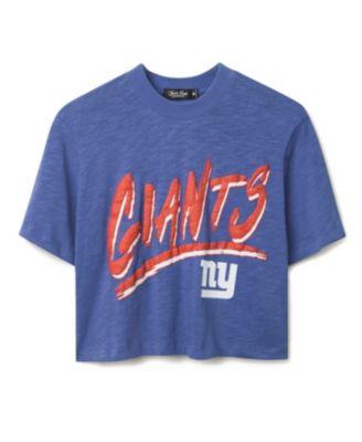 Women's NFL New York Giants Thrill Mock Neck Crop Tee by JUNK FOOD CLOTHING