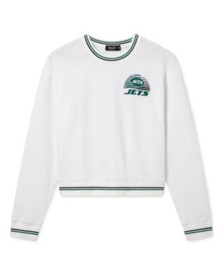 Women's NFL New York Jets Cropped Striped Rib Fleece by JUNK FOOD CLOTHING