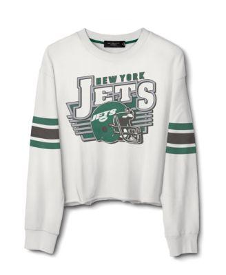 Women's NFL New York Jets Kickoff Crop Crew Fleece by JUNK FOOD CLOTHING