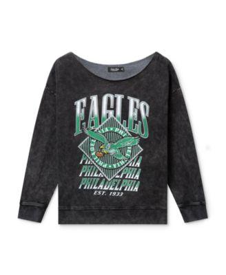 Women's NFL Philadelphia Eagles Off Shoulder Cropped Fleece by JUNK FOOD CLOTHING