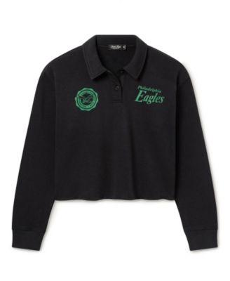 Women's NFL Philadelphia Eagles Polo Crop Fleece by JUNK FOOD CLOTHING