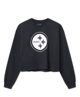 Women's NFL Pittsburgh Steelers Bling Flea Market Crop Fleece by JUNK FOOD CLOTHING