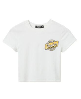 Women's NFL Pittsburgh Steelers Cheers Baby Tee by JUNK FOOD CLOTHING