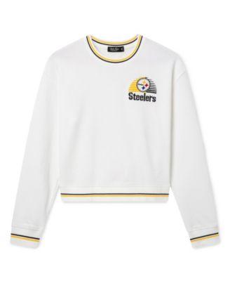 Women's NFL Pittsburgh Steelers Cropped Striped Rib Fleece by JUNK FOOD CLOTHING