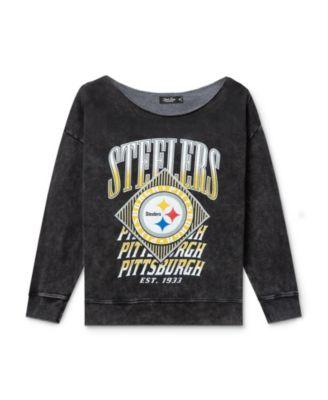 Women's NFL Pittsburgh Steelers Off Shoulder Cropped Fleece by JUNK FOOD CLOTHING