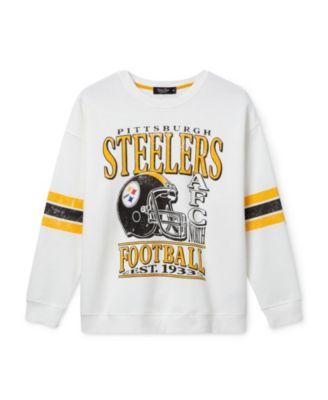 Women's NFL Pittsburgh Steelers Oversized Striped Fleece by JUNK FOOD CLOTHING