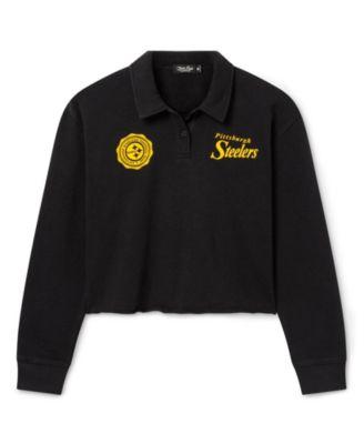 Women's NFL Pittsburgh Steelers Polo Crop Fleece by JUNK FOOD CLOTHING
