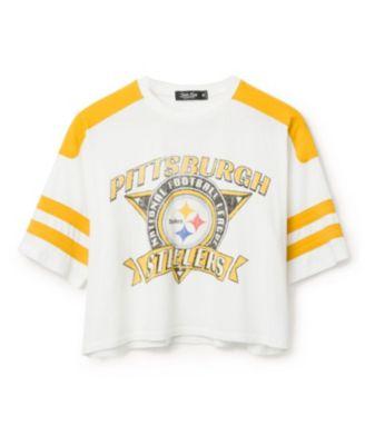 Women's NFL Pittsburgh Steelers Striped Crop Tee by JUNK FOOD CLOTHING