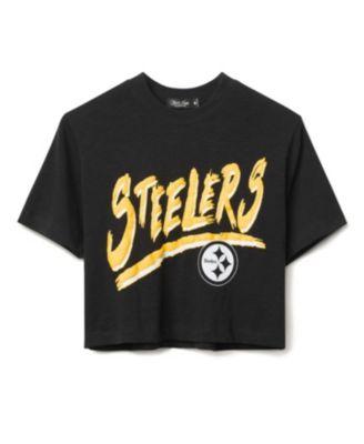 Women's NFL Pittsburgh Steelers Thrill Mock Neck Crop Tee by JUNK FOOD CLOTHING