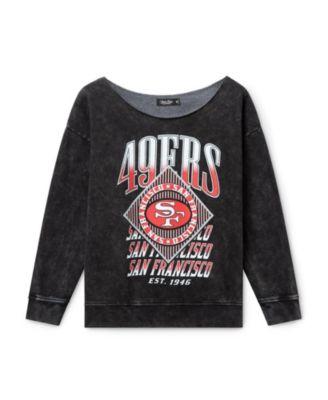 Women's NFL San Francisco 49ers Off Shoulder Cropped Fleece by JUNK FOOD CLOTHING