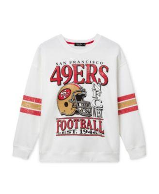 Women's NFL San Francisco 49ers Oversized Striped Fleece by JUNK FOOD CLOTHING