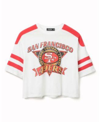 Women's NFL San Francisco 49ers Striped Crop Tee by JUNK FOOD CLOTHING