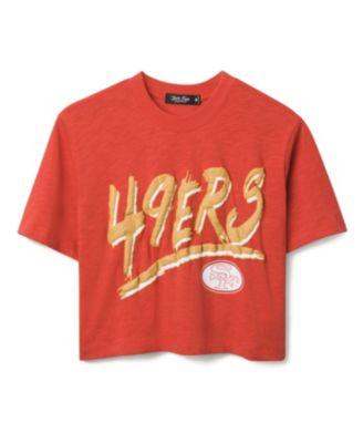 Women's NFL San Francisco 49ers Thrill Mock Neck Crop Tee by JUNK FOOD CLOTHING