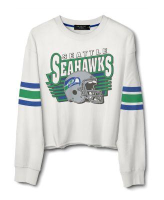 Women's NFL Seattle Seahawks Kickoff Crop Crew Fleece Sweatshirt by JUNK FOOD CLOTHING