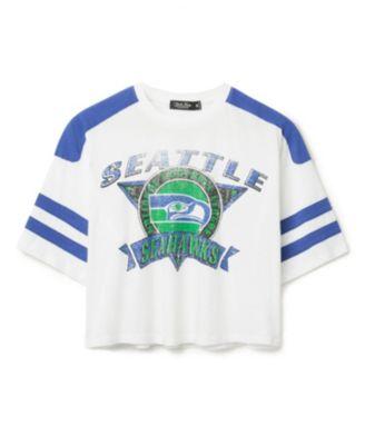 Women's NFL Seattle Seahawks Striped Crop Tee by JUNK FOOD CLOTHING Women's NFL Seattle Seahawks Striped Crop Tee by JUNK FOOD CLOTHING