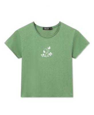 Women's Snoopy Flowers Vintage Baby Tee by JUNK FOOD CLOTHING