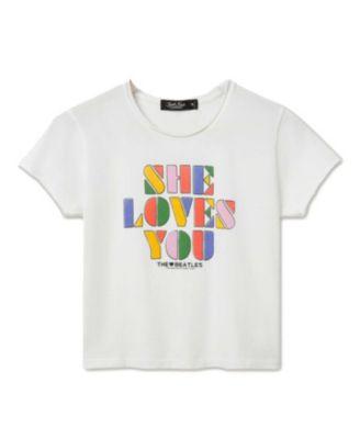 Women's The Beatles She Loves You Vintage Baby Tee by JUNK FOOD CLOTHING