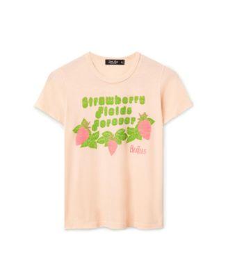 Women's The Beatles Strawberry Fields Forever Original Tee by JUNK FOOD CLOTHING